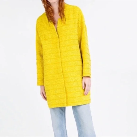 Zara neon yellow coat hotsell